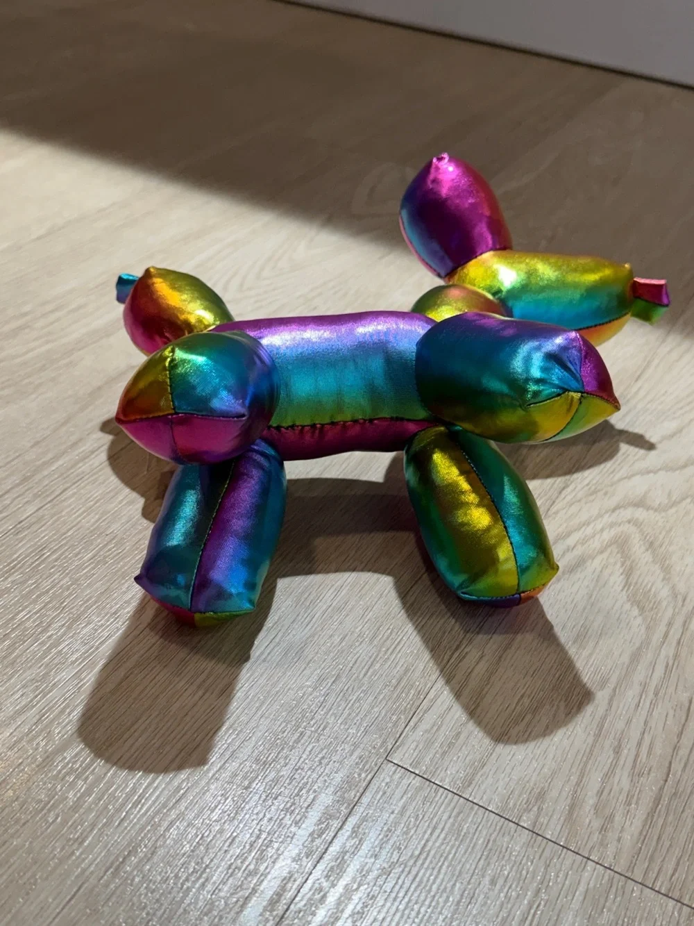 Rainbow Iridescent Balloon Dog Stuffy Plush 9 inch Balloonimals Stuffed Animal